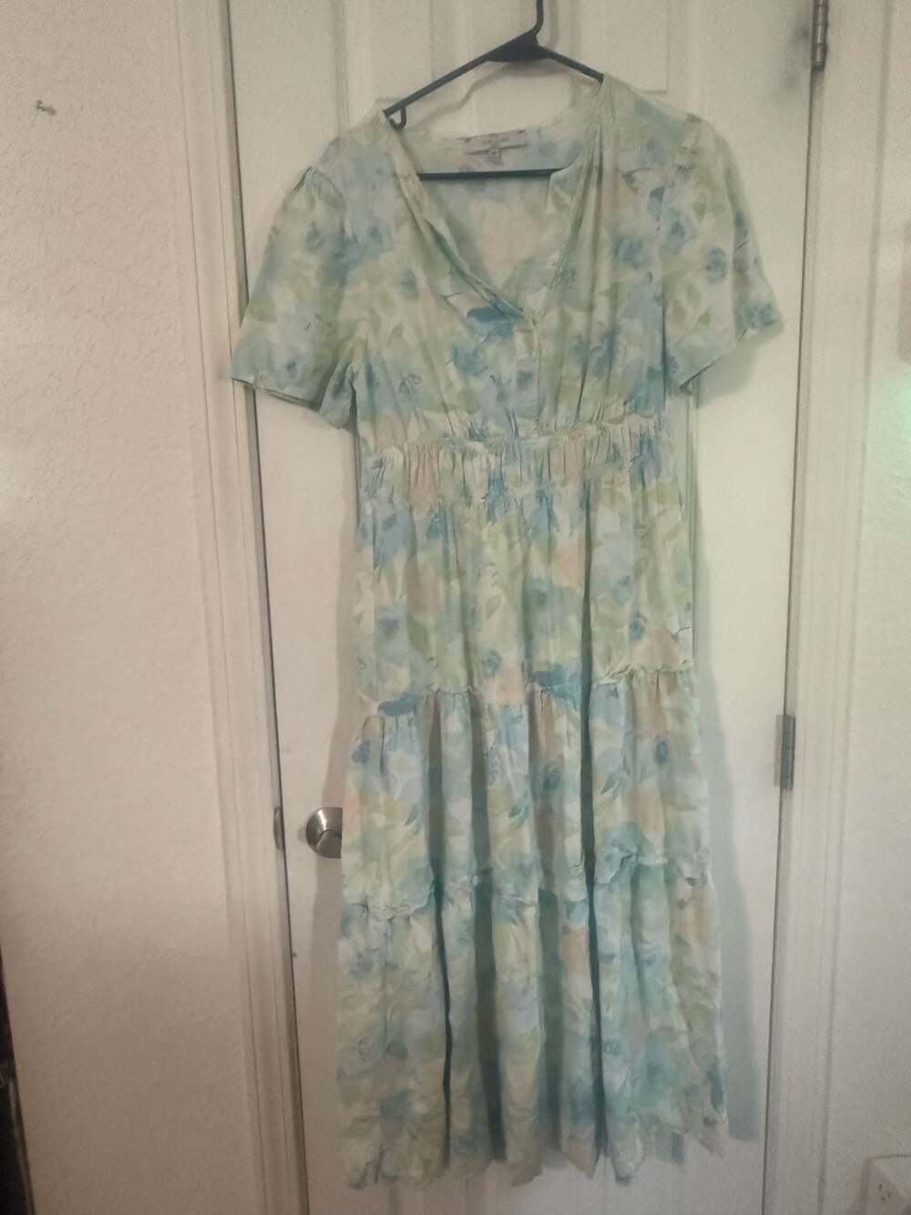 Casa Cabana Floral V-Neck Midi Dress Cottage Core Summer Dress